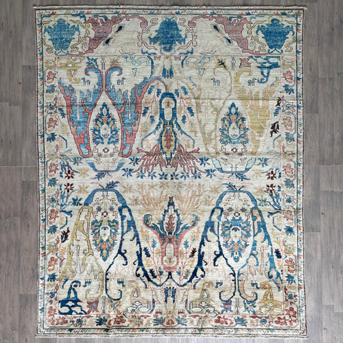 Cream turkish ushak rug - ushak,