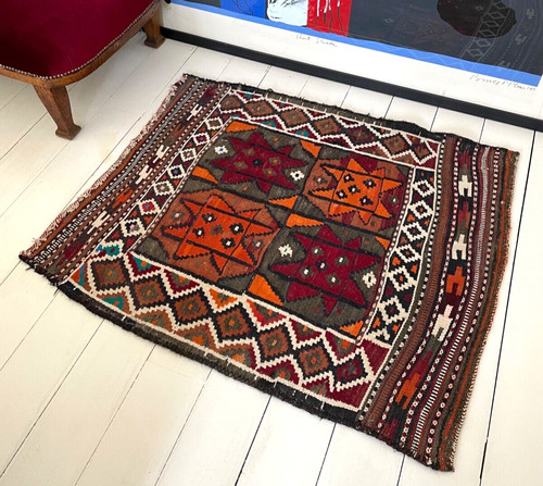 Vintage rug wool - wool, handmade