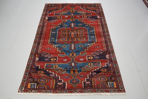 Handmade oriental wool rug red - rug,