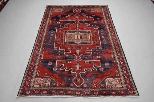 Handmade vintage wool rug red - wool,