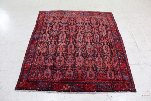 Handmade wool rug black - wool,