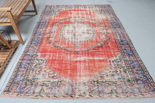 Vintage large rug 1x9 ft - rug, 6,1x9,1