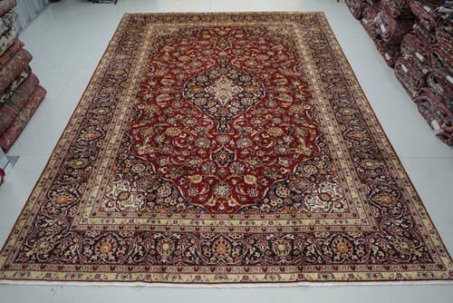 Handmade rug vintage red navy - vintage,