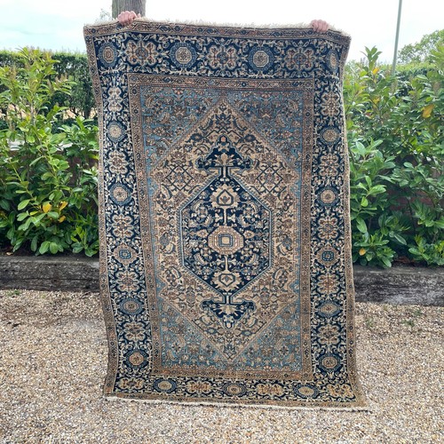 Blue wool area - blue, antique