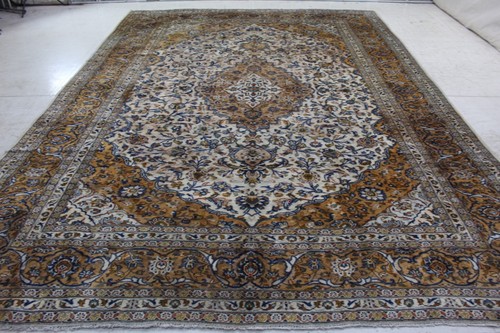 Handmade wool rug cream - wool,