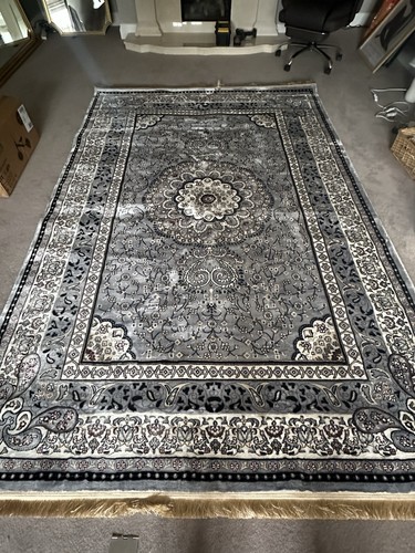 Large grey persian rug