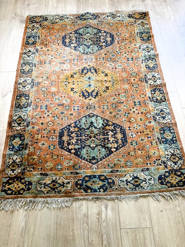 Vintage hand knotted wool - hand, rug