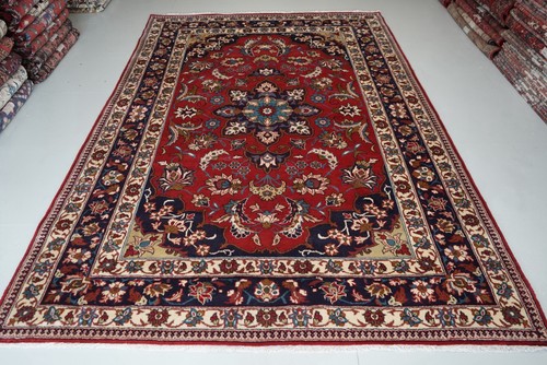 Vintage hand knotted wool area - wool,