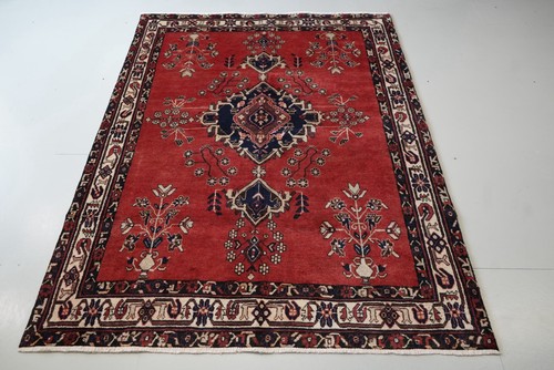 Handmade oriental wool rug red - handmade,